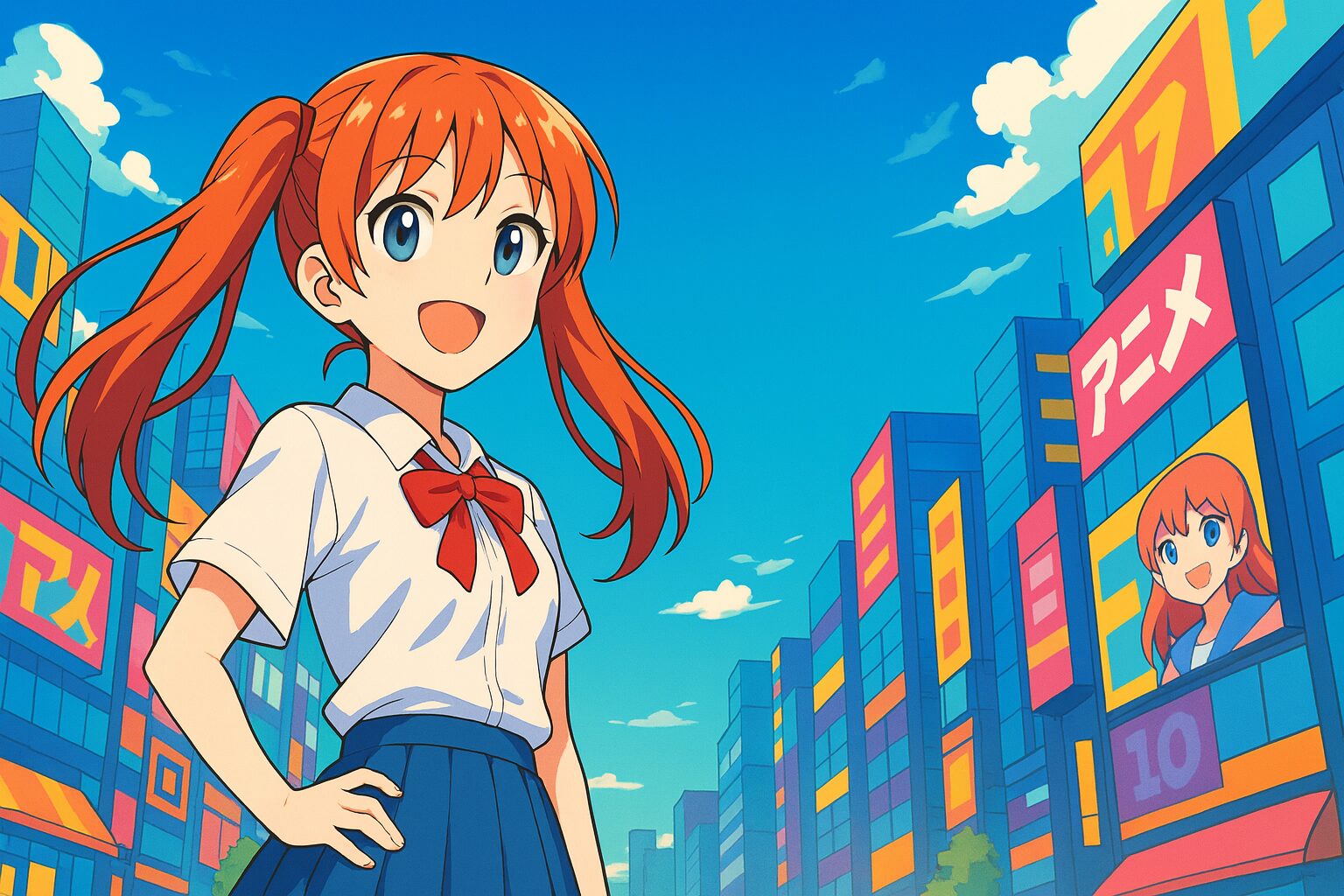 Anime-style illustration symbolizing the global popularity of Japanese animation, highlighting opportunities for Japanese companies in international markets